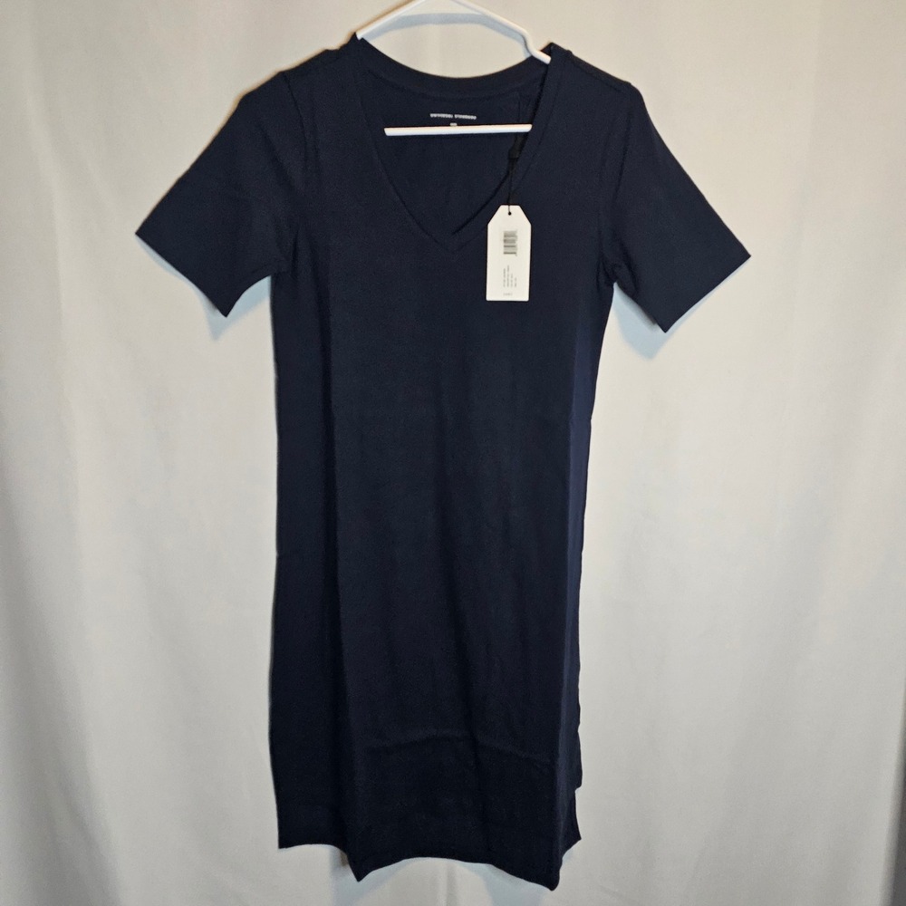 Universal Standard Tesino Navy‎ Blue V Neck Short Sleeve Dress 4XS=XS NWT